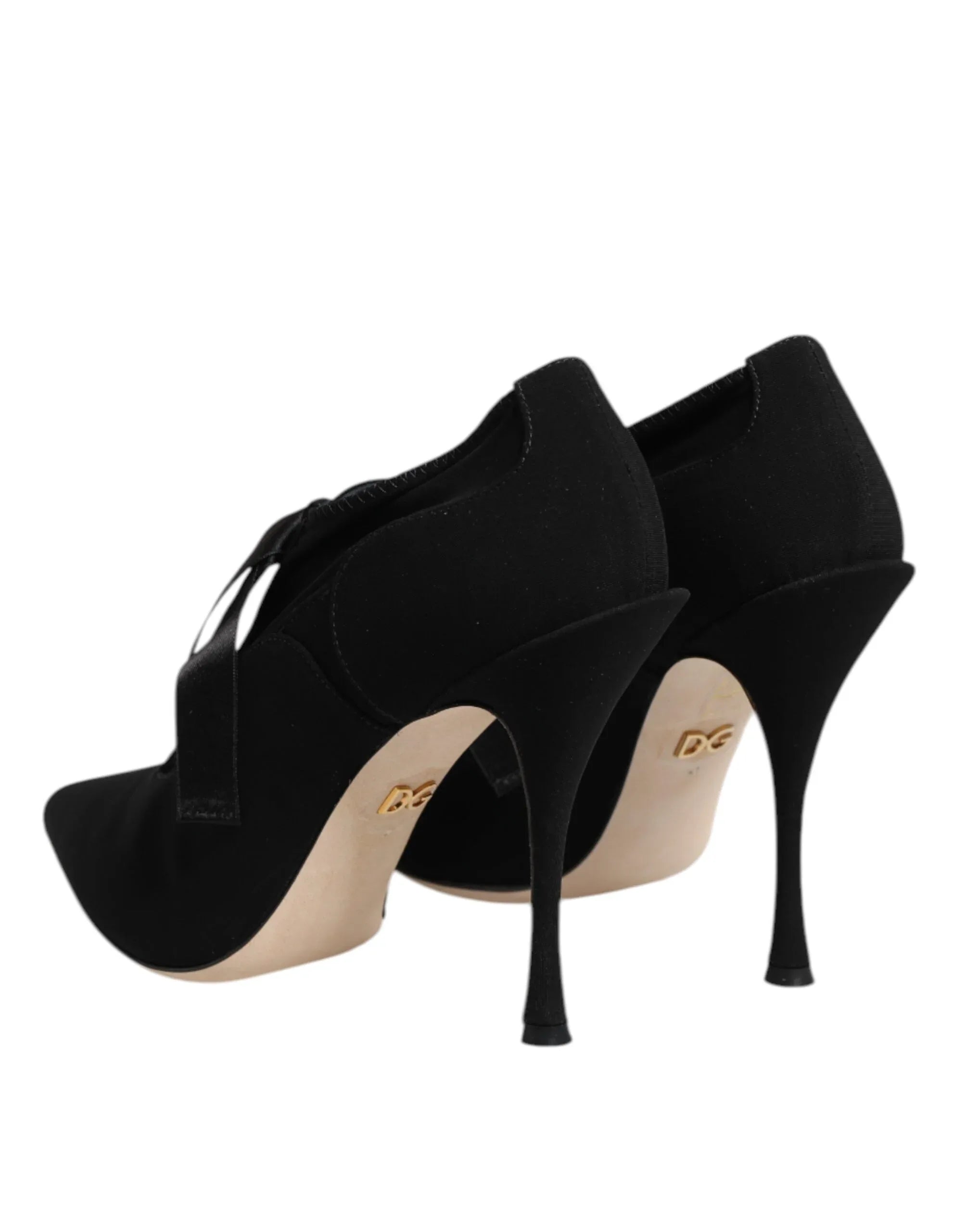 Dolce & Gabbana Black Lace Up Stiletto Heels Pumps Shoes - Zeiniez