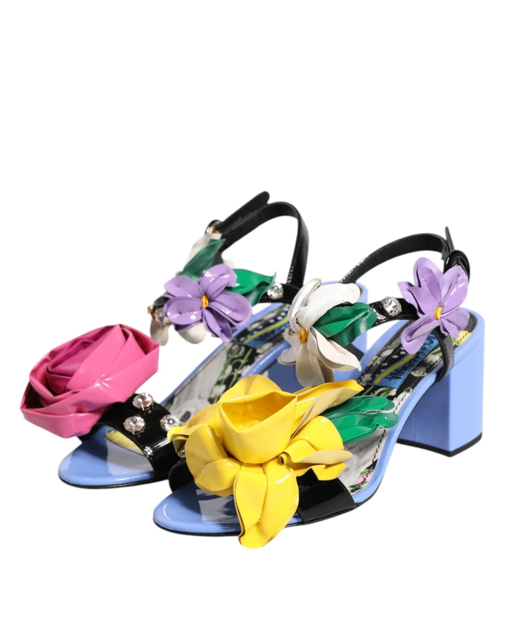 Dolce & Gabbana Multicolor Floral Crystal KEIRA Sandals Shoes - Zeiniez
