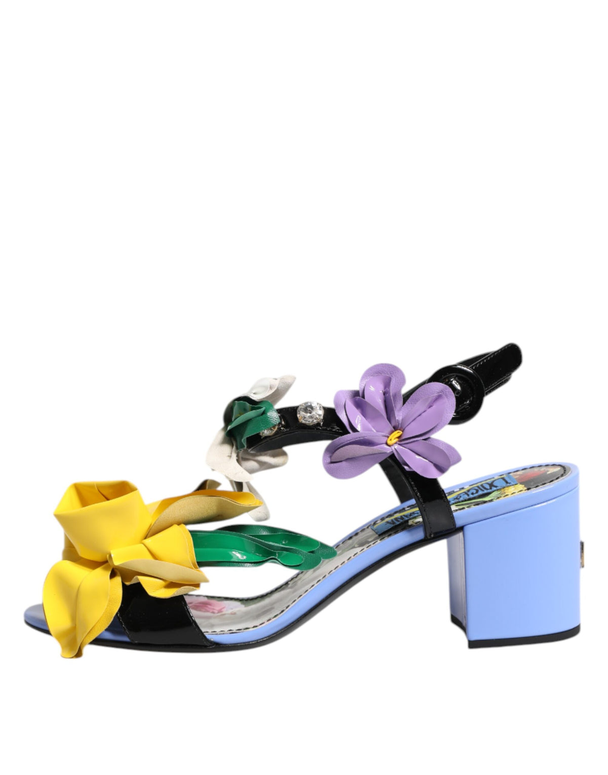 Dolce & Gabbana Multicolor Floral Crystal KEIRA Sandals Shoes