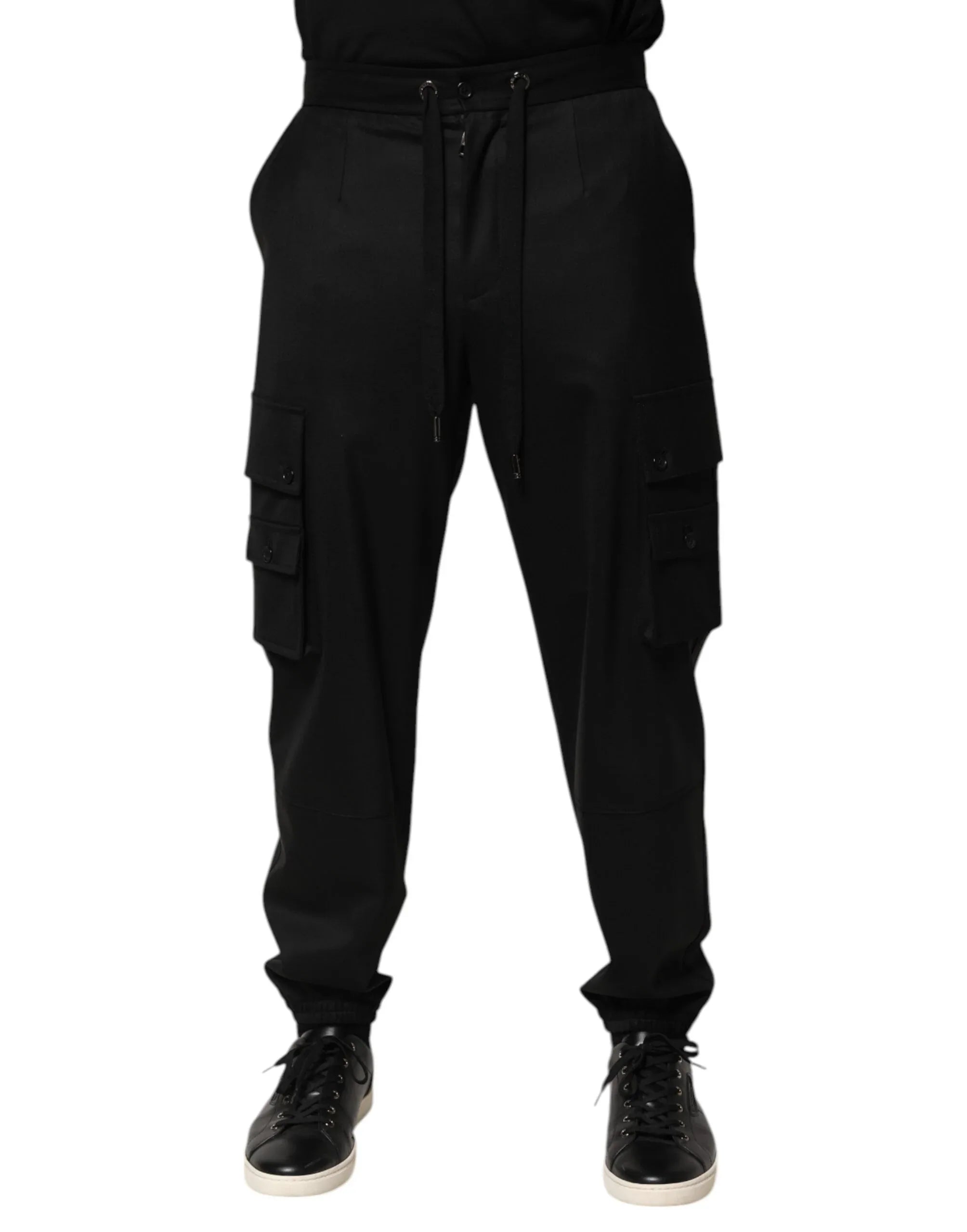 Dolce & Gabbana Solid Black Cargo Jogger Men Sweatpants Pants - Zeiniez