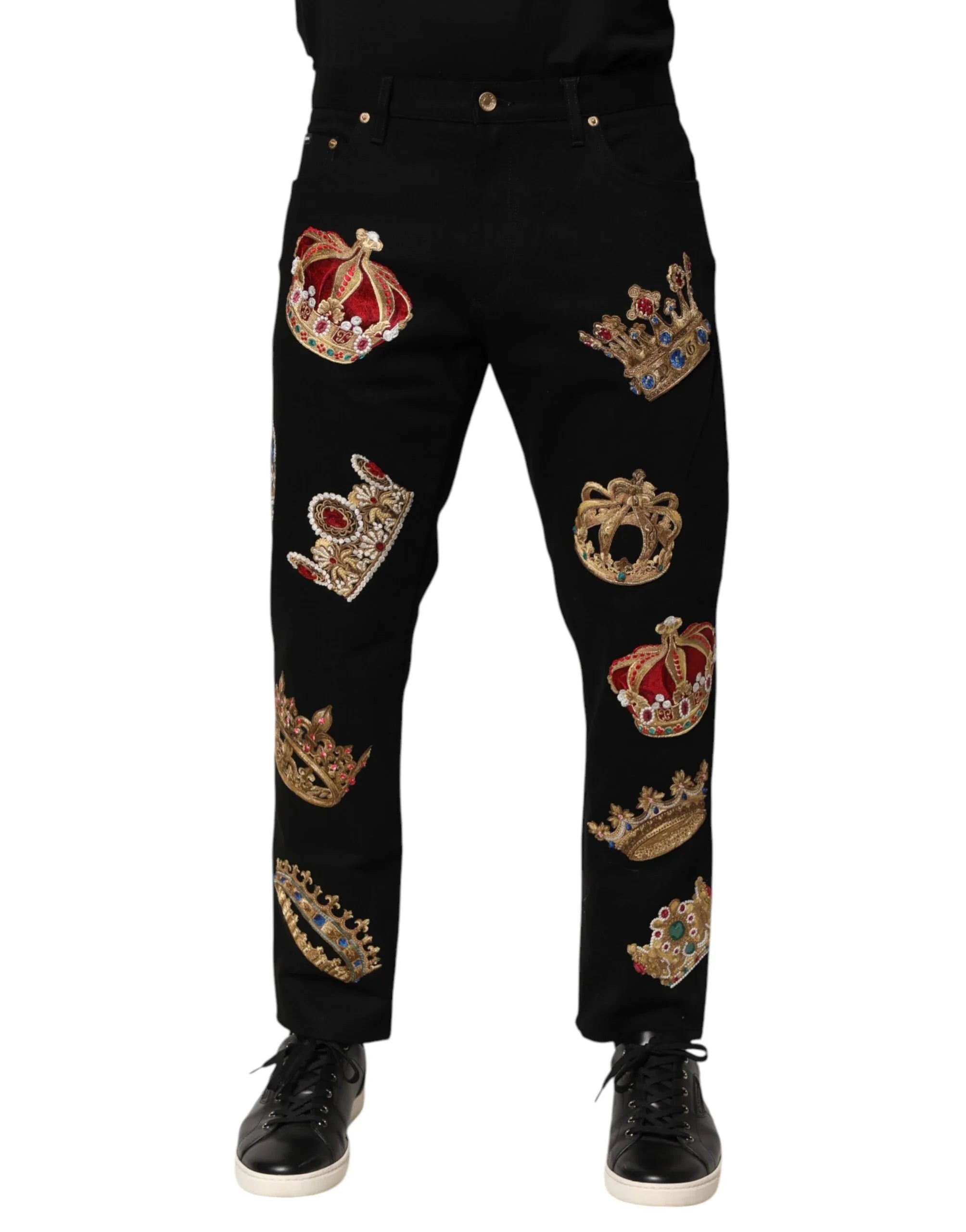 Dolce & Gabbana Black Baroque Royal Men Dress Trouser Pants - Zeiniez