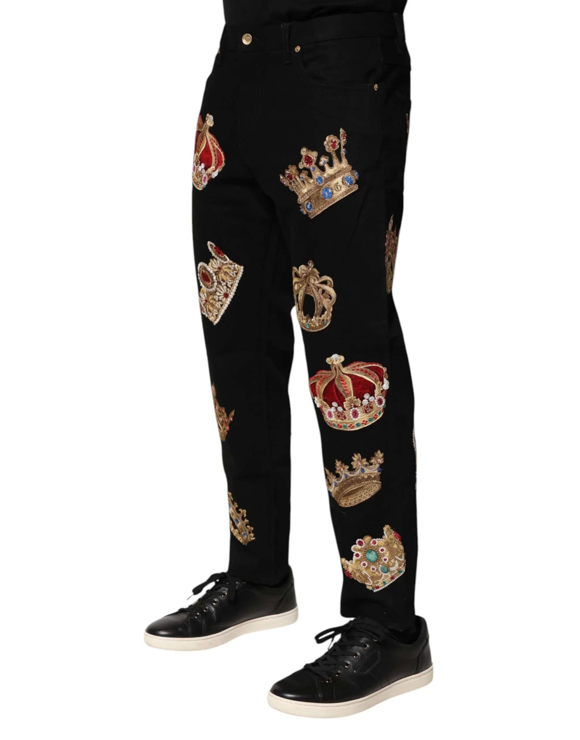 Dolce & Gabbana Black Baroque Royal Men Dress Trouser Pants - Zeiniez