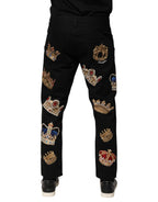 Dolce & Gabbana Black Baroque Royal Men Dress Trouser Pants - Zeiniez