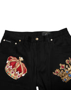 Dolce & Gabbana Black Baroque Royal Men Dress Trouser Pants - Zeiniez