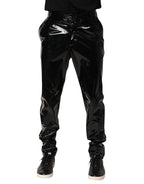 Dolce & Gabbana Black Polyester Mid Waist Men Trouser Pants - Zeiniez