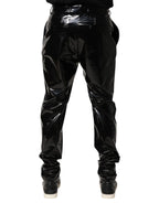 Dolce & Gabbana Black Polyester Mid Waist Men Trouser Pants - Zeiniez