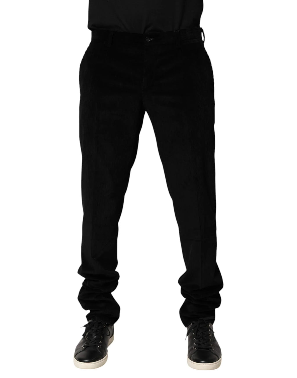 Dolce & Gabbana Black Cotton Men Dress Formal Trouser Pants - Zeiniez