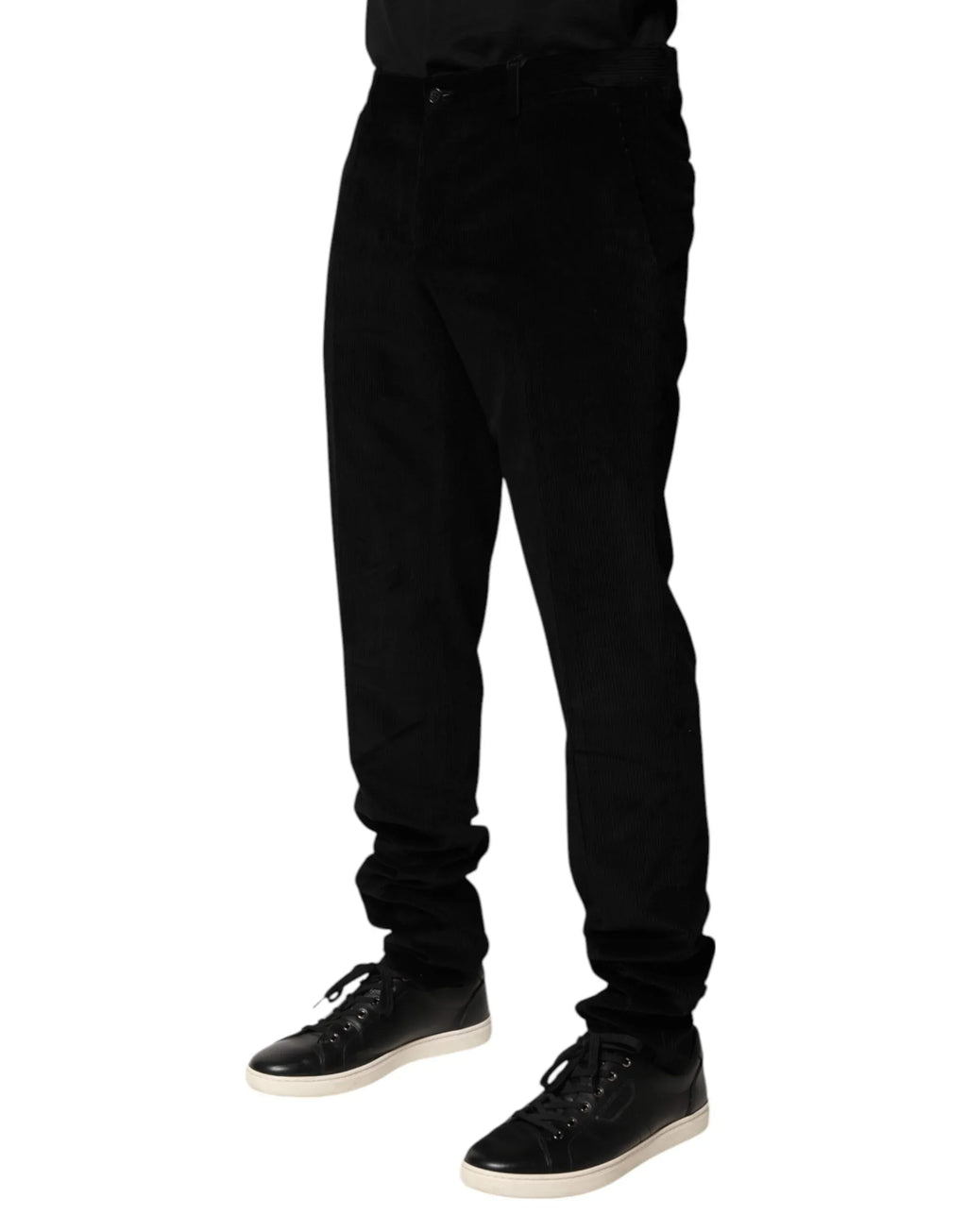 Dolce & Gabbana Black Cotton Men Dress Formal Trouser Pants - Zeiniez