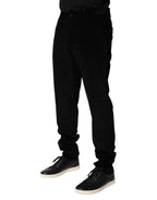 Dolce & Gabbana Black Cotton Men Dress Formal Trouser Pants - Zeiniez