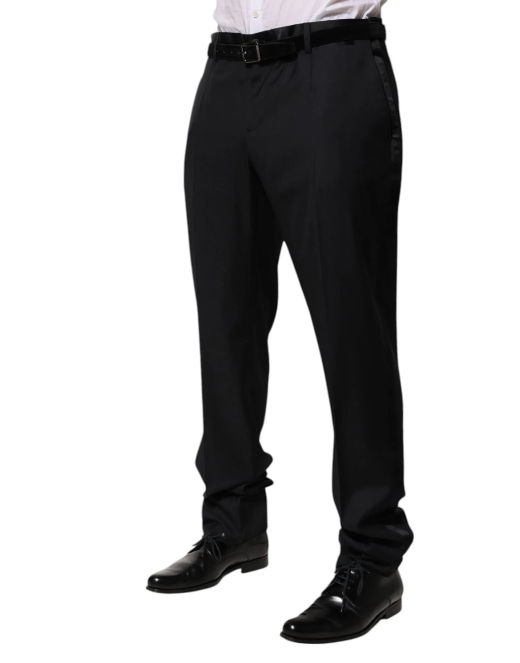 Dolce & Gabbana Black Wool Men Formal Dress Trouser Pants - Zeiniez