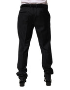Dolce & Gabbana Black Wool Men Formal Dress Trouser Pants - Zeiniez