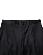 Dolce & Gabbana Black Wool Men Formal Dress Trouser Pants - Zeiniez