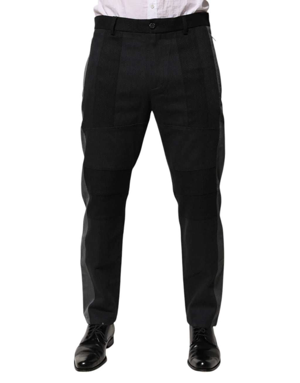 Dolce & Gabbana Black Gray Cotton Dress Formal Trouser Pants - Zeiniez