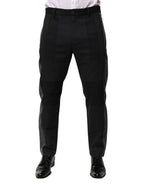 Dolce & Gabbana Black Gray Cotton Dress Formal Trouser Pants