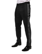 Dolce & Gabbana Black Gray Cotton Dress Formal Trouser Pants - Zeiniez