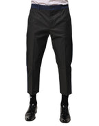 Dolce & Gabbana Gray Blue Cotton 3/4 Chinos Crop Trouser Pants - Zeiniez