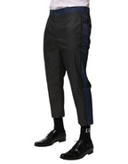 Dolce & Gabbana Gray Blue Cotton 3/4 Chinos Crop Trouser Pants - Zeiniez