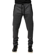 Dolce & Gabbana Gray Black Wool Blend Jogger Sweatpants Pants - Zeiniez