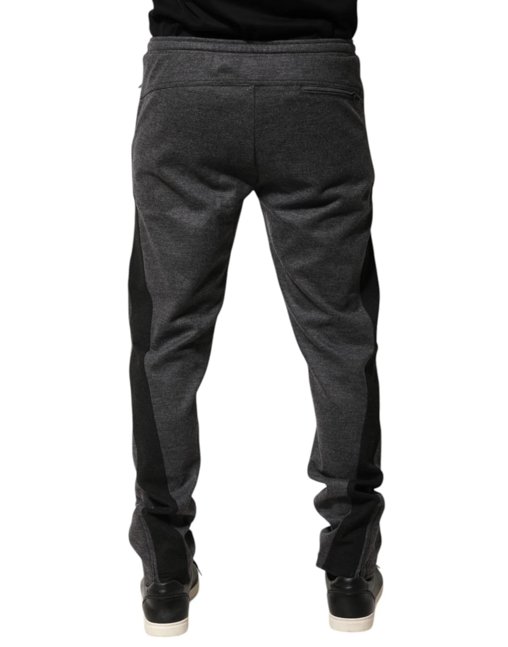 Dolce & Gabbana Gray Black Wool Blend Jogger Sweatpants Pants - Zeiniez