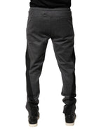 Dolce & Gabbana Gray Black Wool Blend Jogger Sweatpants Pants - Zeiniez