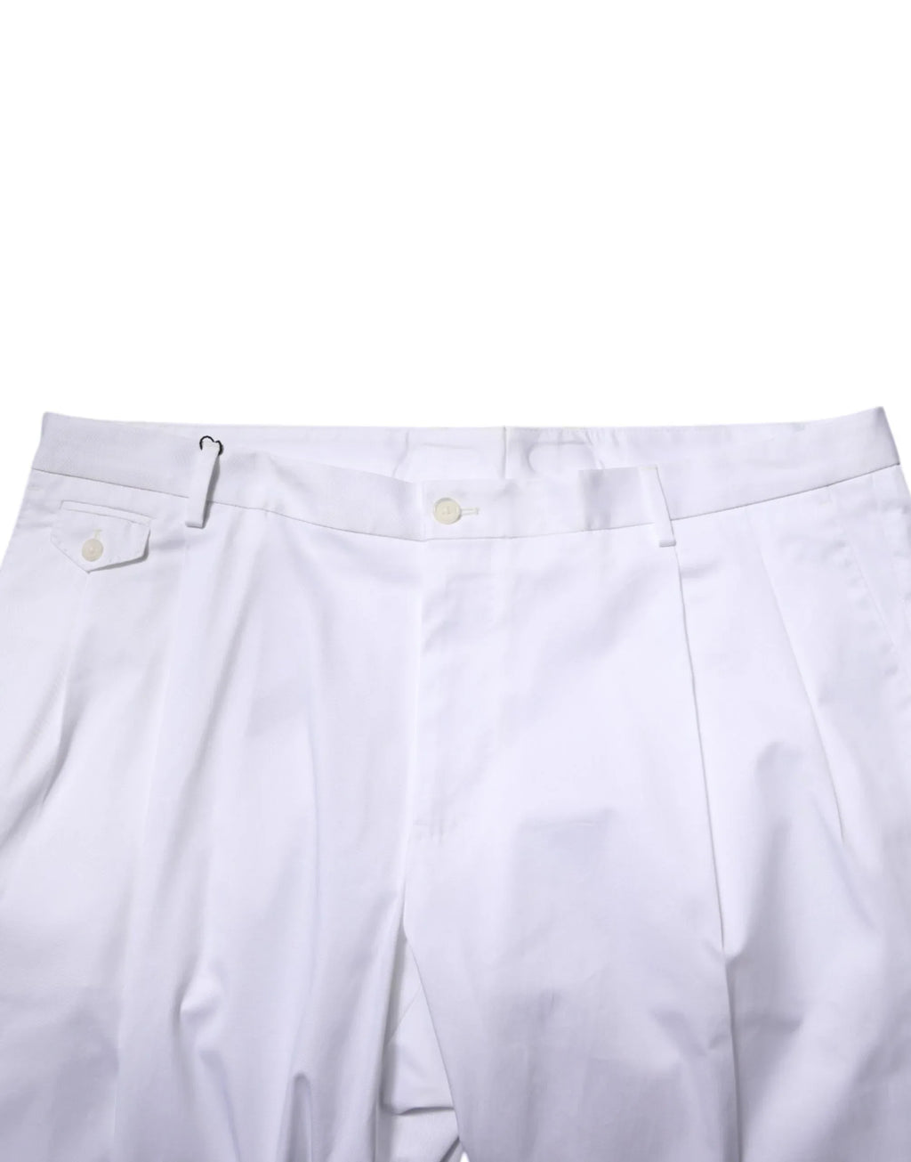 Dolce & Gabbana White Cotton Dress Slim Formal Trouser Pants - Zeiniez