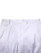Dolce & Gabbana White Cotton Dress Slim Formal Trouser Pants - Zeiniez
