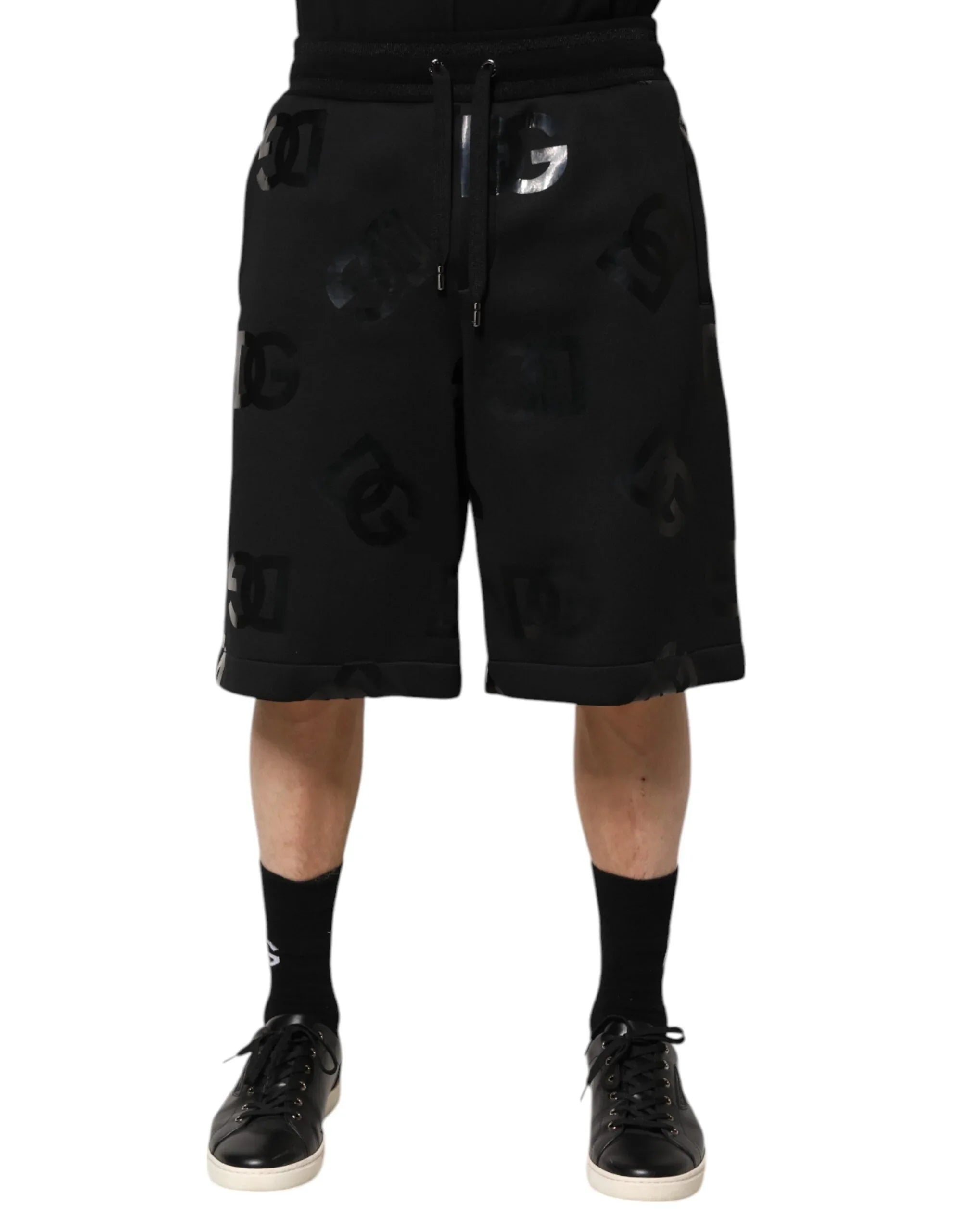 Dolce & Gabbana Black Logo Cotton Bermuda Sweatshorts Shorts - Zeiniez