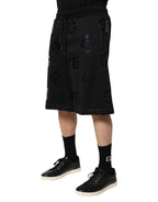 Dolce & Gabbana Black Logo Cotton Bermuda Sweatshorts Shorts - Zeiniez