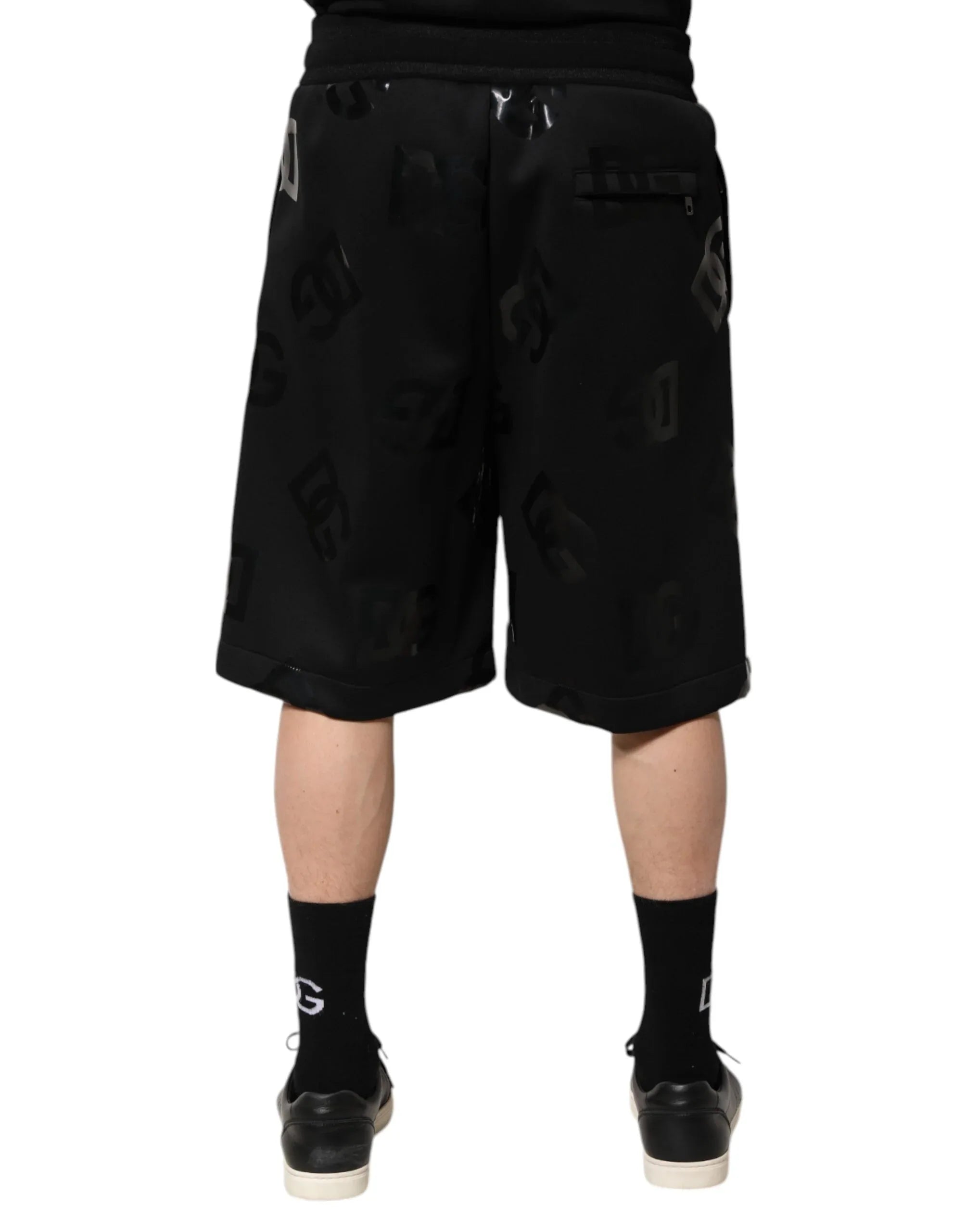 Dolce & Gabbana Black Logo Cotton Bermuda Sweatshorts Shorts - Zeiniez