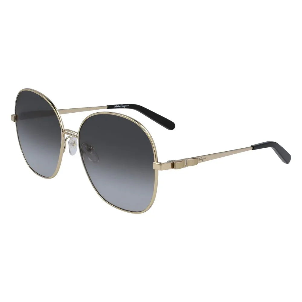 Salvatore Ferragamo Gold Metal Sunglasses - Zeiniez