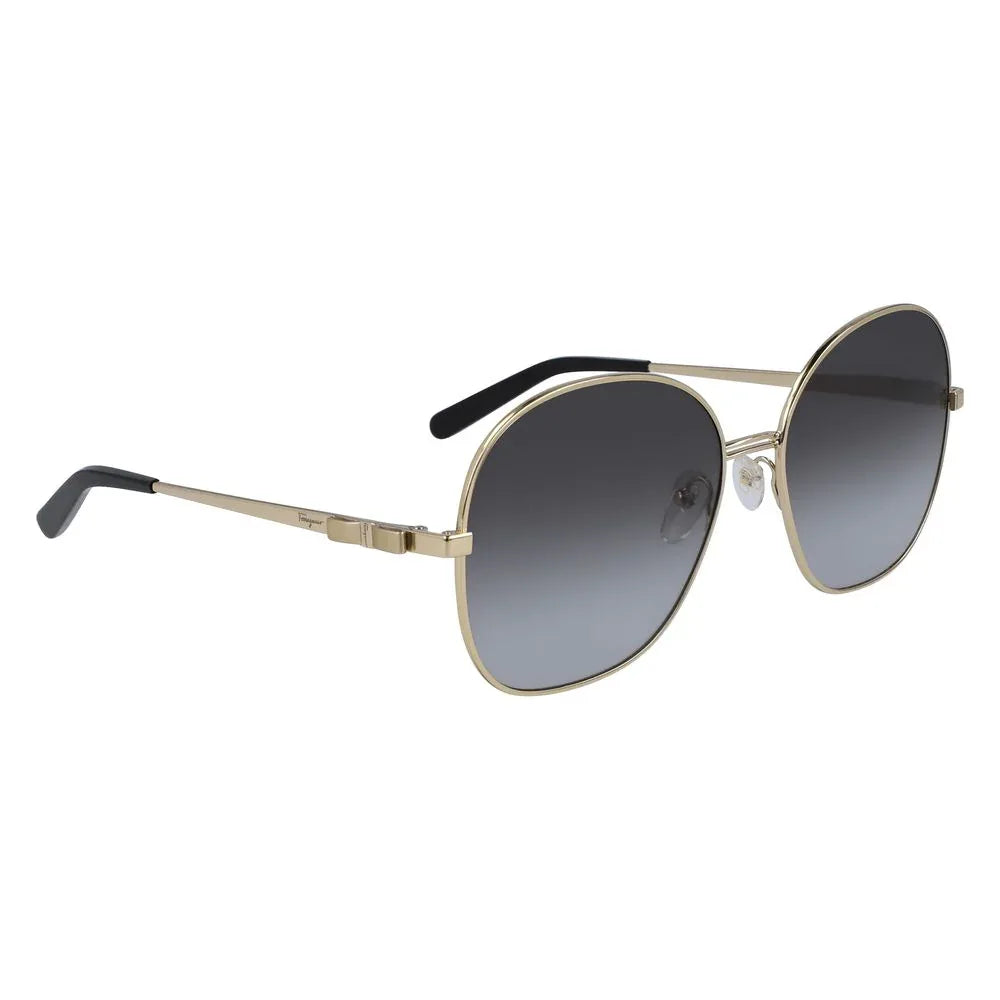 Salvatore Ferragamo Gold Metal Sunglasses - Zeiniez