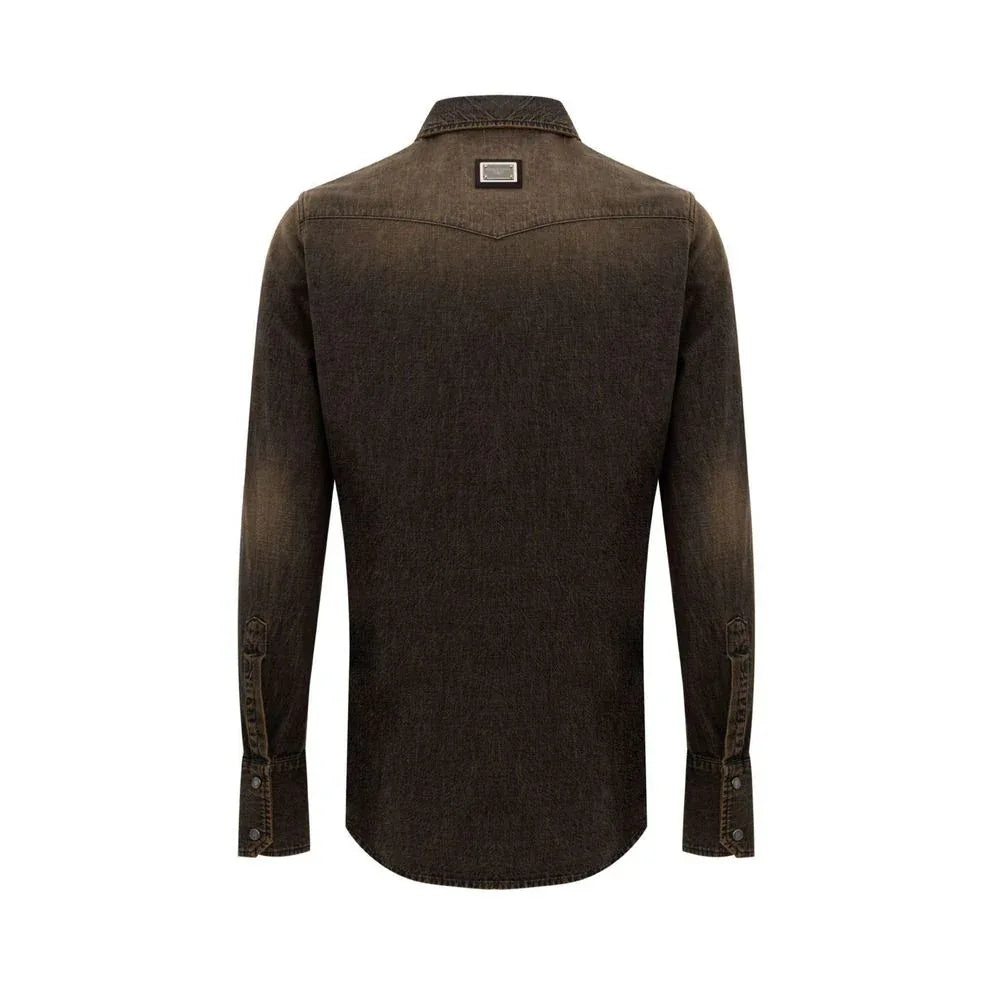 Dolce & Gabbana Brown Denim Shirt - Zeiniez