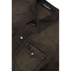 Dolce & Gabbana Brown Denim Shirt - Zeiniez