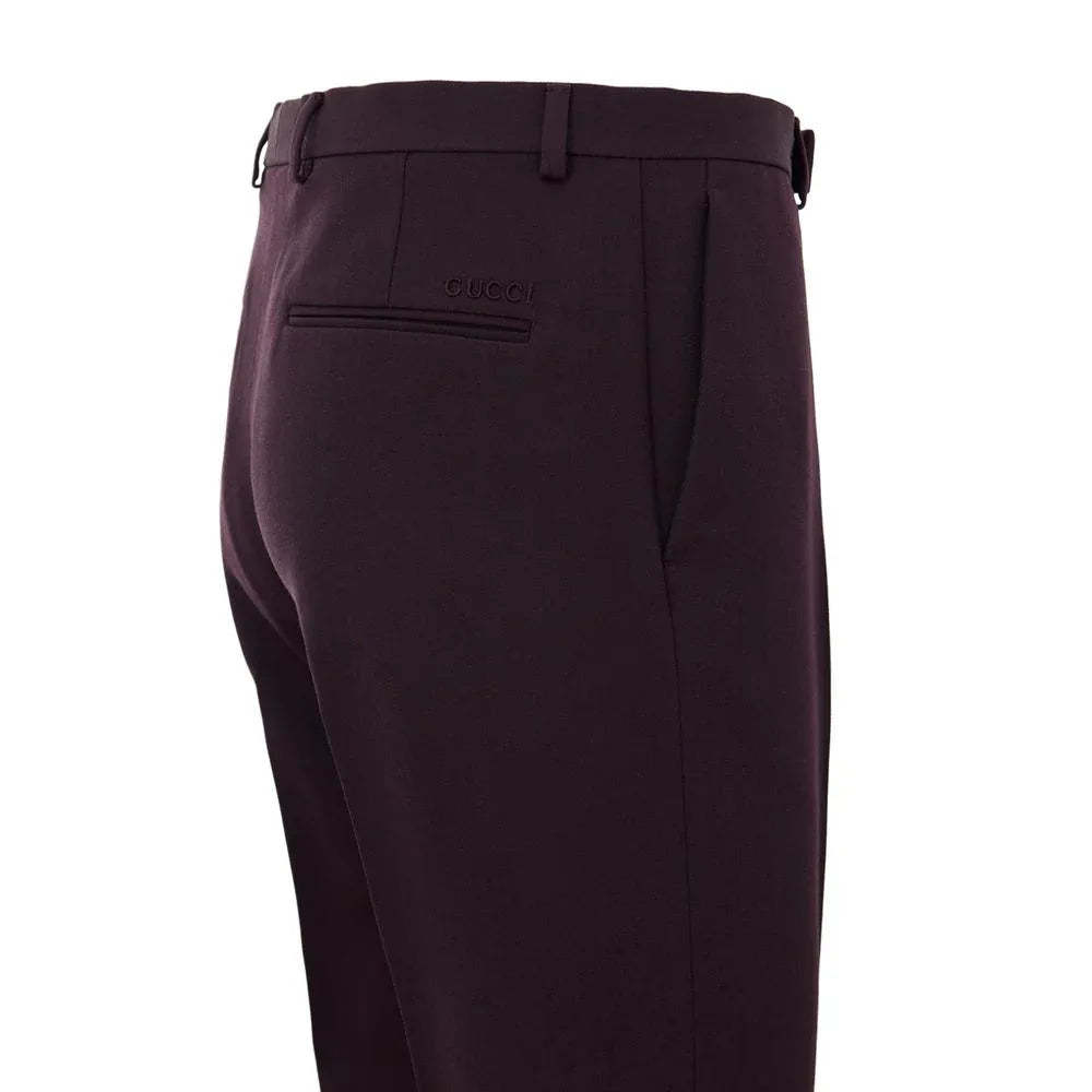 Gucci Bordeaux Wool Dress Pants - Zeiniez