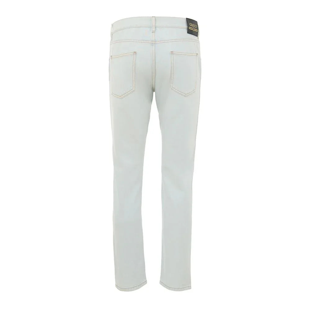 Gucci Blue Cotton Relaxed Fit Jeans - Zeiniez