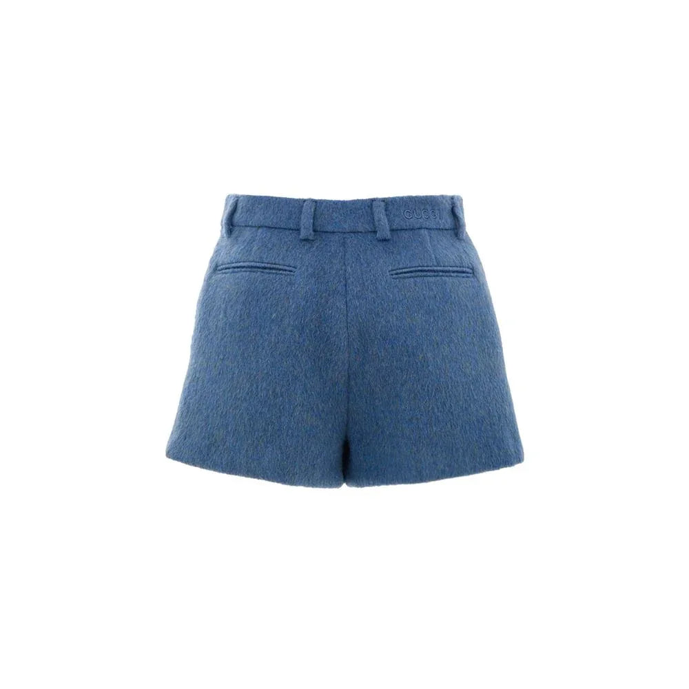 Gucci Blue Wool Shorts - Zeiniez