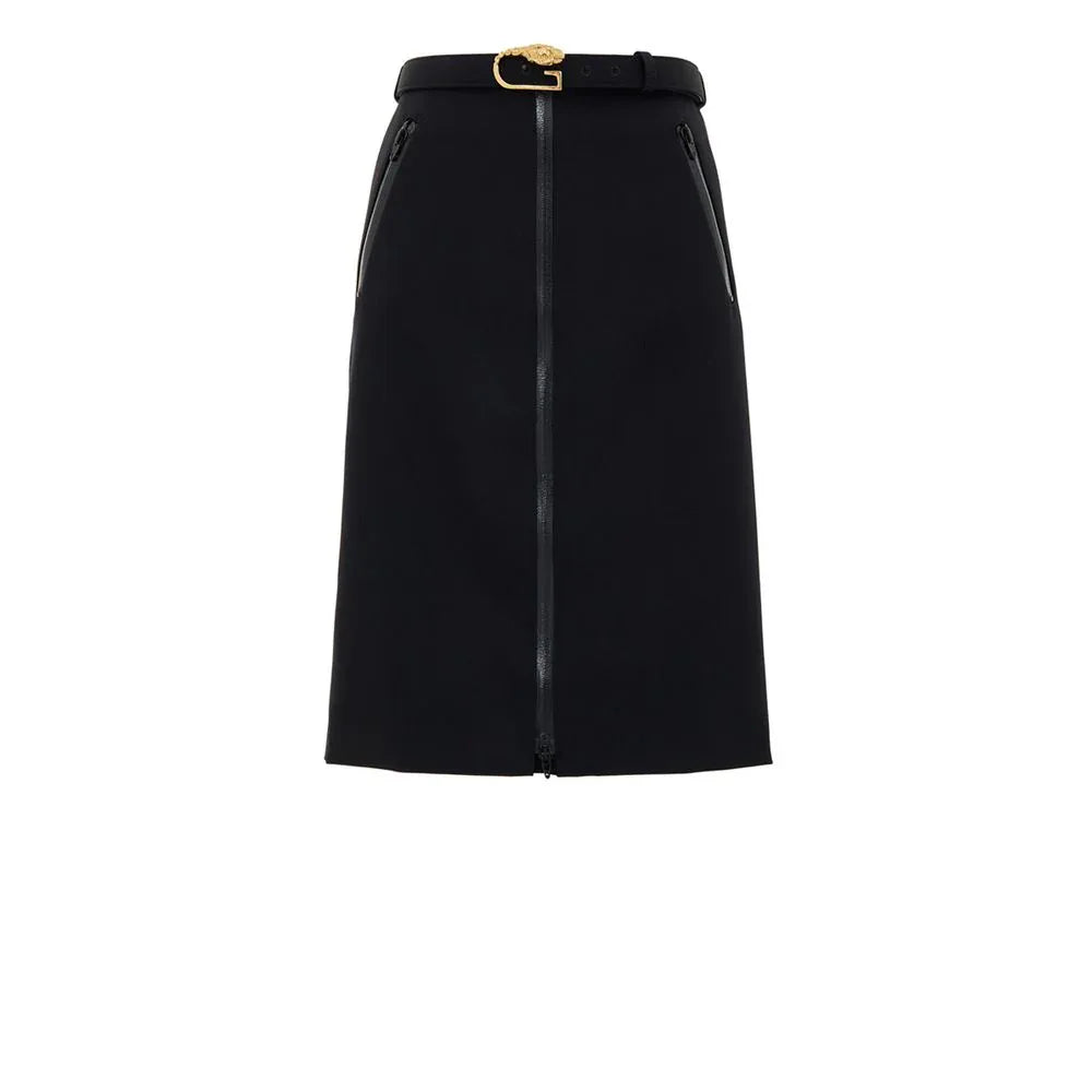Gucci Black Wool Midi Skirt - Zeiniez