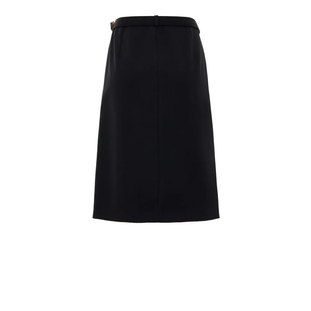 Gucci Black Wool Midi Skirt - Zeiniez