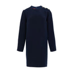 Gucci Navy Blue Wool Short Dress - Zeiniez