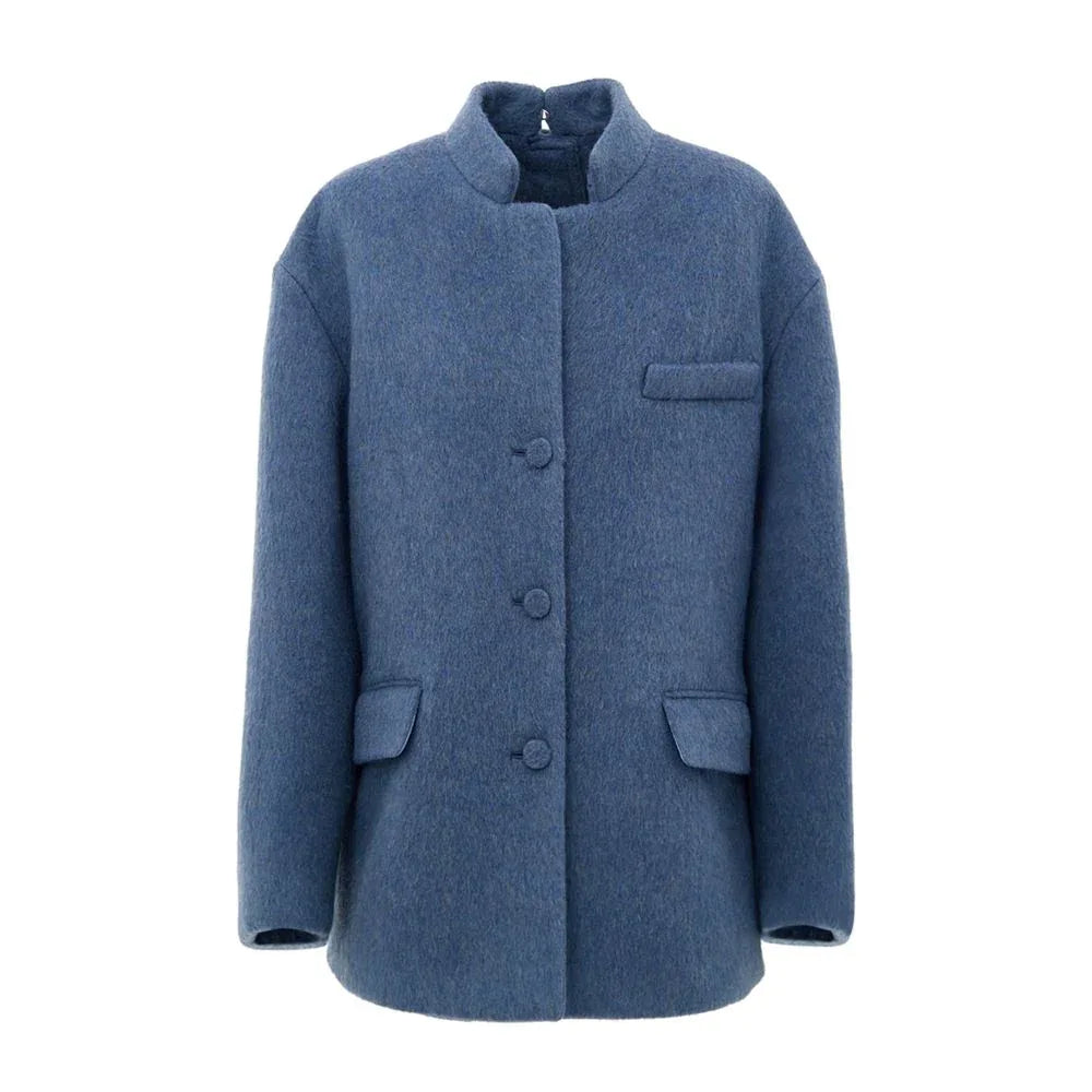 Gucci Light Blue Wool Coat - Zeiniez