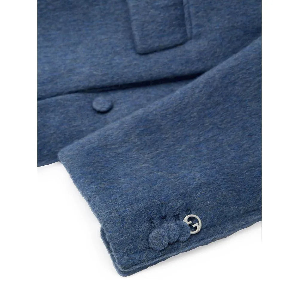 Gucci Light Blue Wool Coat - Zeiniez