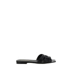 Saint Laurent Black Calf Leather Bos Taurus Sandals - Zeiniez