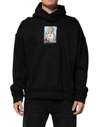 Dolce & Gabbana Black Printed Hoodie Crystal Embellished Jacket - Zeiniez