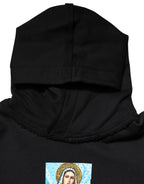 Dolce & Gabbana Black Printed Hoodie Crystal Embellished Jacket - Zeiniez