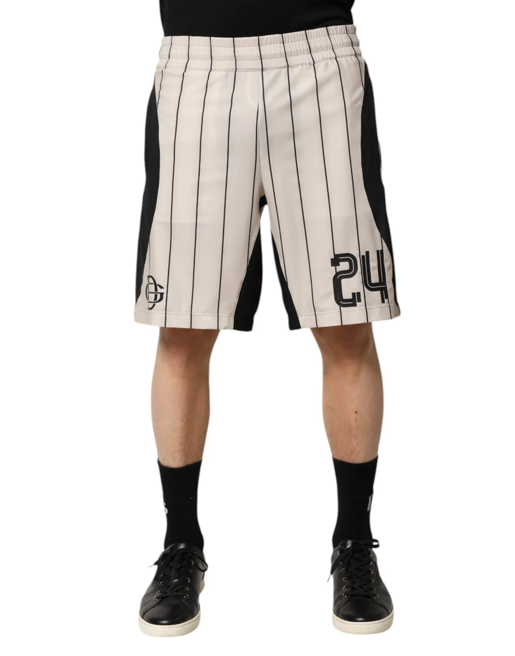 Dolce & Gabbana Off White Polyester DG Logo Sweatshorts Shorts - Zeiniez