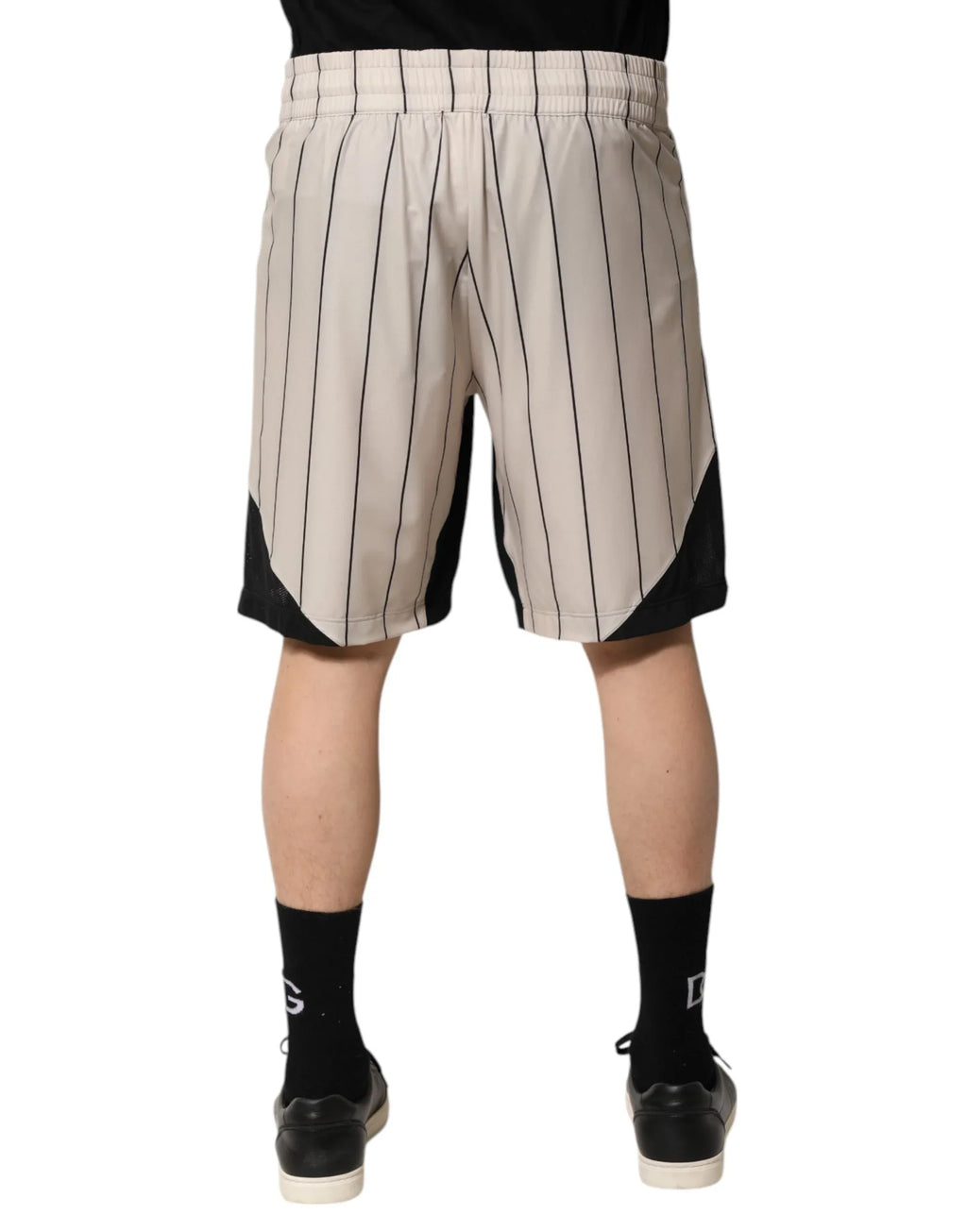 Dolce & Gabbana Off White Polyester DG Logo Sweatshorts Shorts - Zeiniez