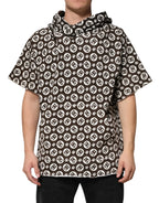 Dolce & Gabbana Brown White DG Logo Short Hoodie Sweater - Zeiniez