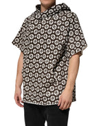 Dolce & Gabbana Brown White DG Logo Short Hoodie Sweater - Zeiniez