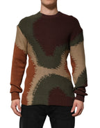 Dolce & Gabbana Multicolor Cotton Abstract Men Pullover Sweater - Zeiniez