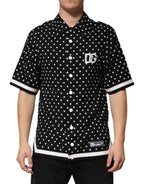 Dolce & Gabbana Black Polka Dot Short Sleeves Collared Polo T-shirt - Zeiniez